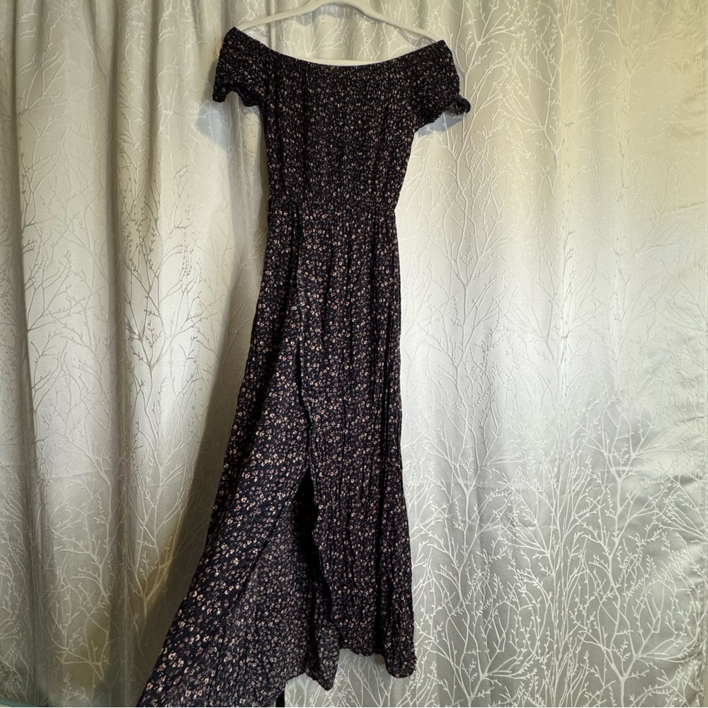 Floral Off-the-Shoulder Maxi Dress with Slit